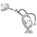 Una Angelic choker Cushion cut, White, Ruthenium plated